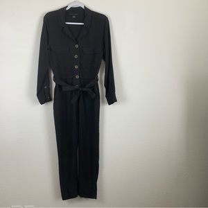 Sanctuary X Anthropologie Black long sleeve utility jumpsuit S